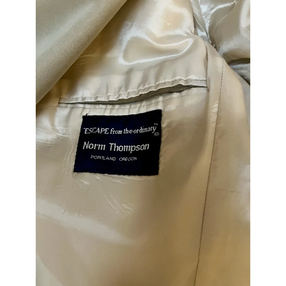 Vintage Men's Norm Thompson 100% Blazer Jacket Beige‎ Sz 44R Made in USA Classic